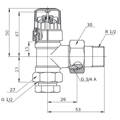 Danfoss radiátorszelep szett 1/2" sarok+termofej