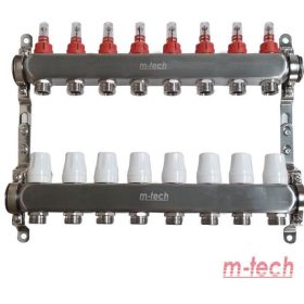   UNITHERM áramlásmérős osztógyűjtő INOX, 1"-G3/4", 3 körös