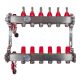 UNITHERM áramlásmérős osztógyűjtő INOX, 1"-G3/4", 4 körös