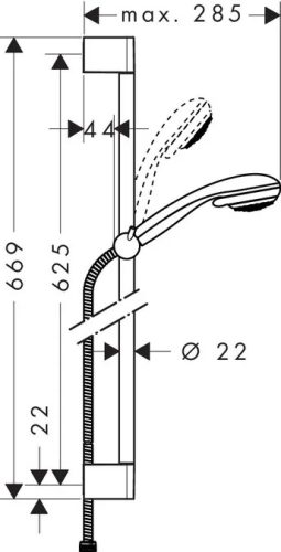 Hansgrohe Crometta 85 Vario/Unica'C zuhanyszett 65cm