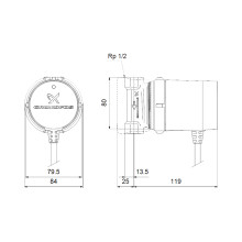 Grundfos Comfort UP 15-14 B PM HMV 80mm, 1/2" cirkulációs szivattyú