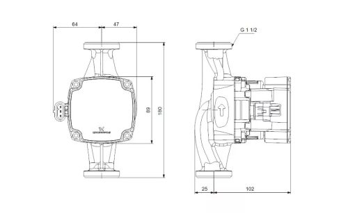 Grundfos Alpha 1 25-40 180 A energiaosztályú keringető szivattyú