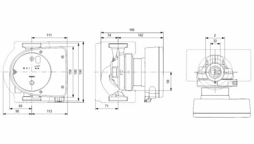 Grundfos Magna 1 32-100 PN10 keringető szivattyú