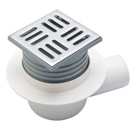   Alcaplast padló összefolyó 105x105/50mm műanyag, oldalsó kivezetéssel