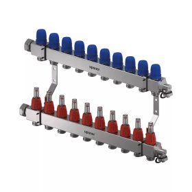   Uponor osztógyűjtő komplett 10 kör 3/4" KM áramlásmérővel