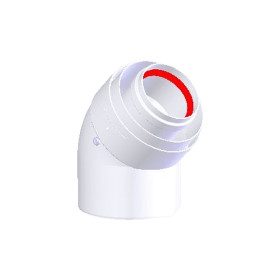 Tricox PPs/Alu könyök 60/100mm, 45° (2db) (PAKÖ502C)