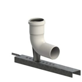 Tricox PPs bekötő könyök 60mm tartó sínnel