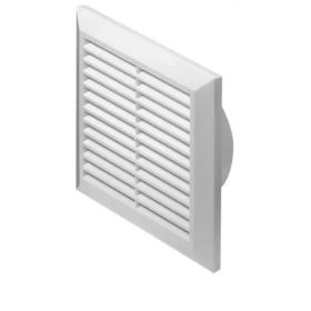   Awenta T83 szögletes fali rács 125-ös csonkkal rovarhálóval 170x170