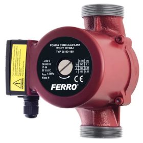   FERRO szivattyú 25/80 180mm/8m, 6/4" csat. keringető szivattyú