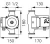 FERRO szivattyú 25/80 180mm/8m, 6/4" csat. keringető szivattyú